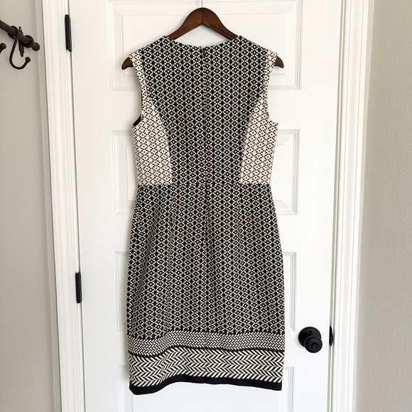 J. CREW  Geometric Panel Shift Dress | Black • Cream | Size 8 - Picture 5 of 8